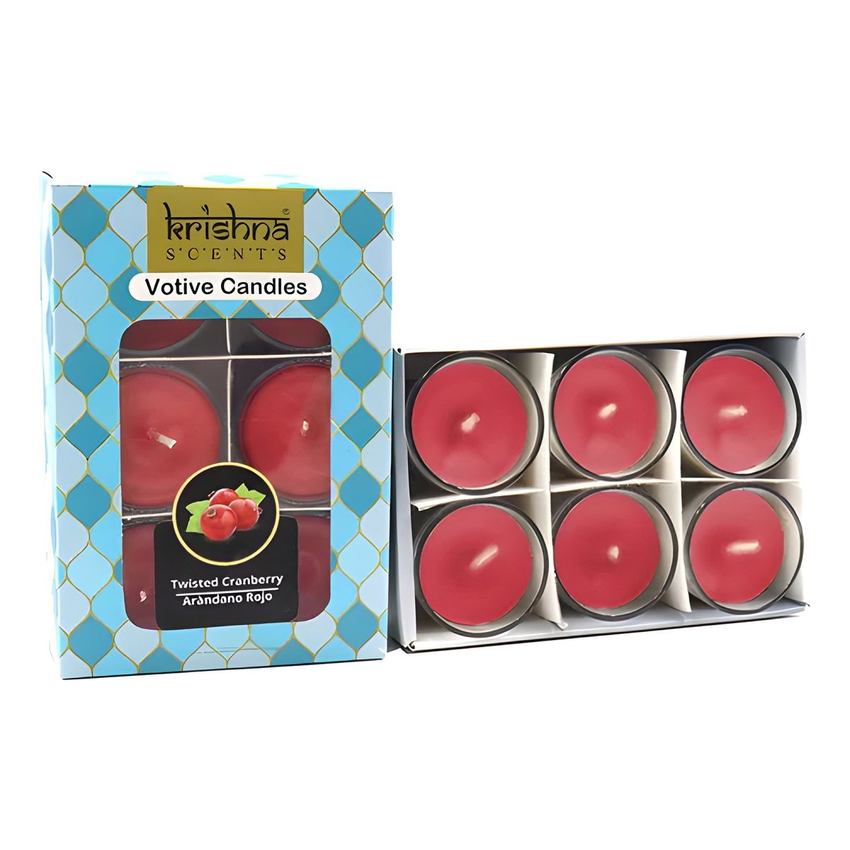 GENERICO - Pack 6 velas votive arándano rojo