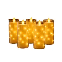 GENERICO - Velas led luz cálida set 6 decorativas transparente