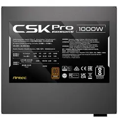 ANTEC - Fuente de Poder CSK1000 Pro, 1000W, Certificada 80 Plus Bronze, ATX 3.1, PCIe 5.1
