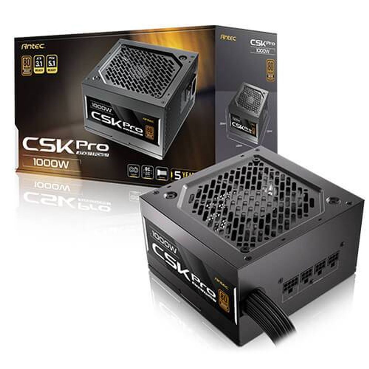 ANTEC - Fuente de Poder Antec CSK1000 Pro, 1000W, Certificada 80 Plus Bronze, ATX 3.1, PCIe 5.1