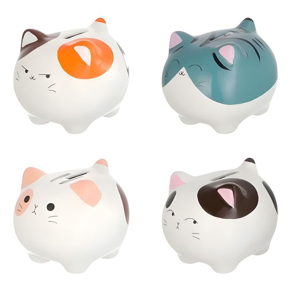 GENERICO - Alcancía cerámica diseño gatitos colores variados 3