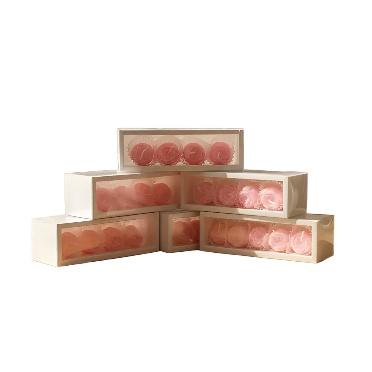 GENERICO - Juego de regalo velas aroma rosa 5