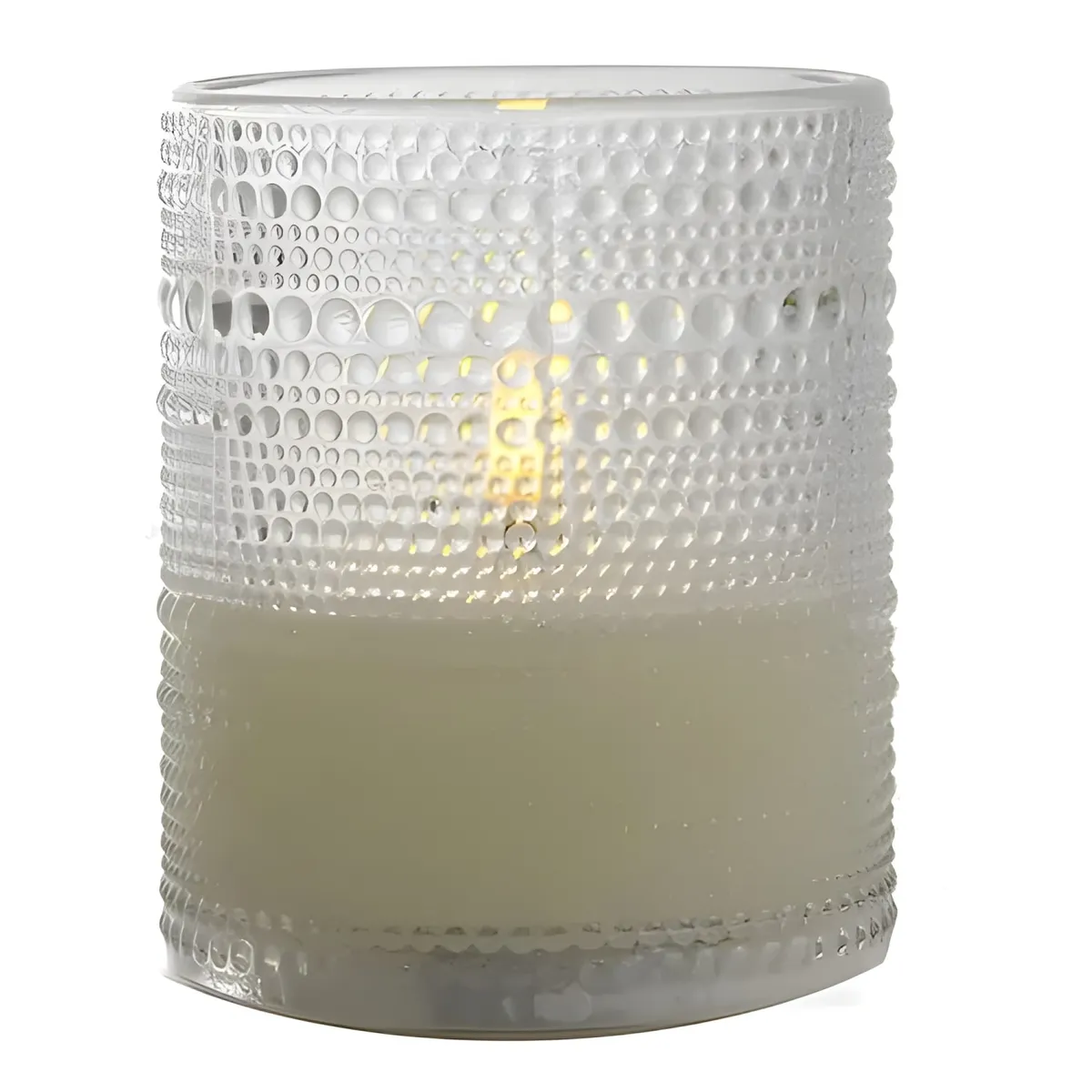 GENERICO - Fanal de vidrio con vela led blanco