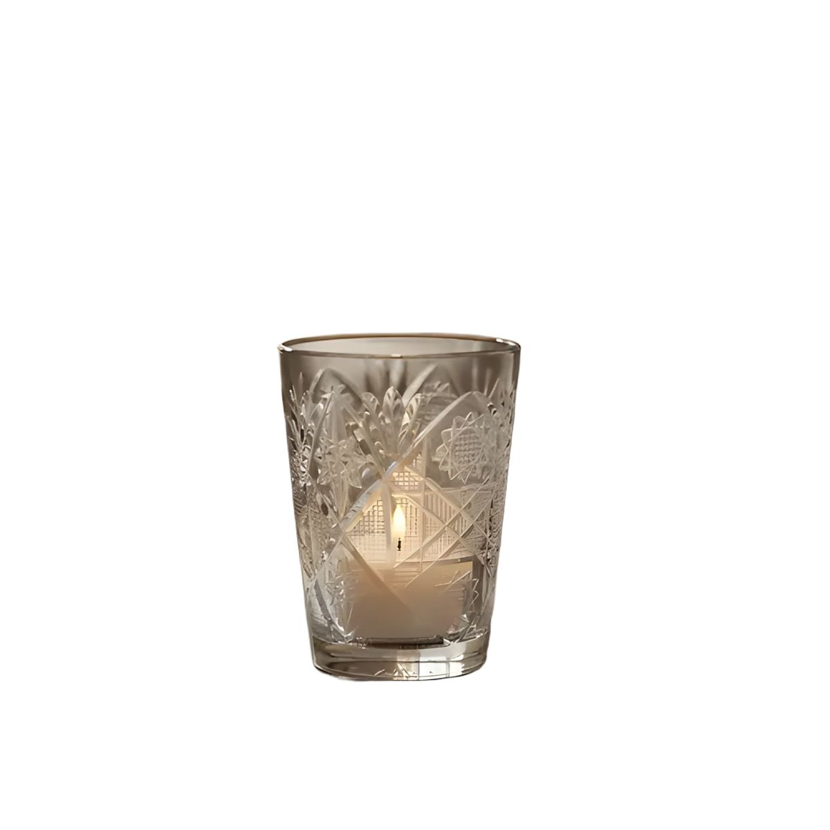 GENERICO - Portavelas decorativo vidrio pack 4 blanco