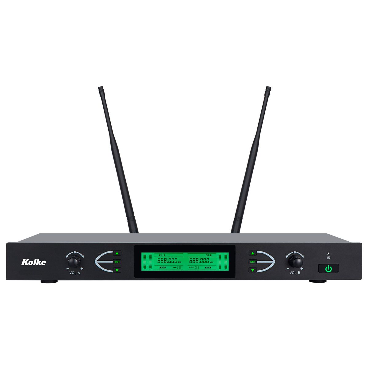 KOLKE - Set de Micrófonos Inalámbricos Kolke UHF IR 60m 2 Canales