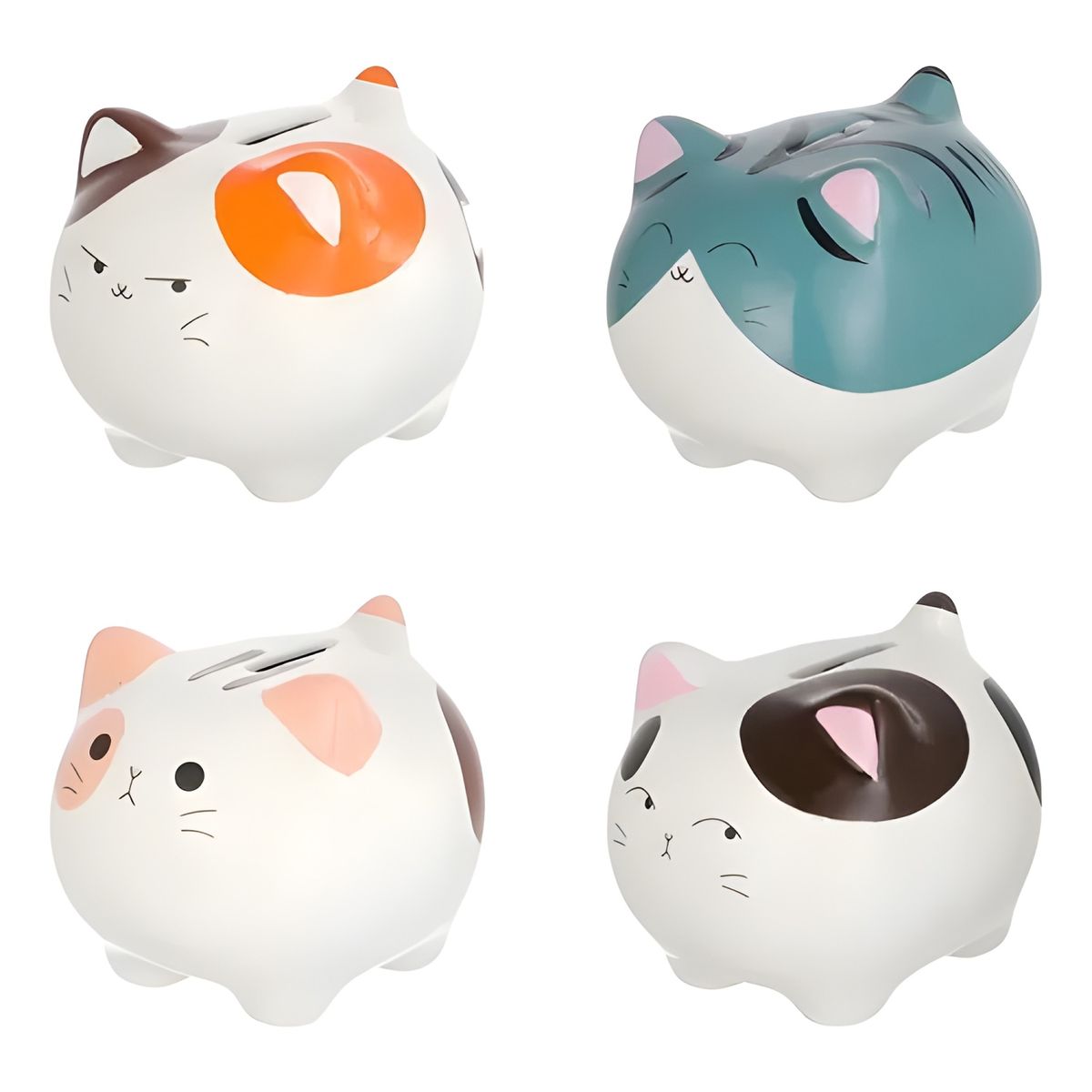 GENERICO - Alcancía cerámica diseño gatitos colores variados 2