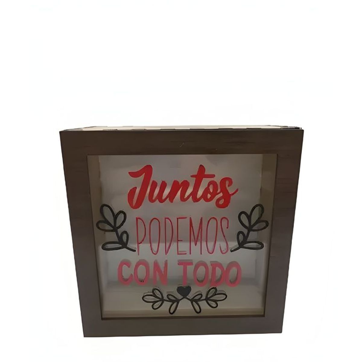 GENERICO - Alcancía de madera personalizada 13x13x7 cm