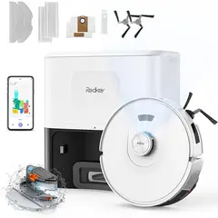 JONR - Redkey D8 Robot Aspirador y Fregasuelos, 200mins 20000Pa Aspirador Robot con Base