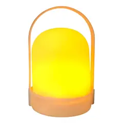GENERICO - Fanal plástico con vela led 14x13x21 cm amarillo