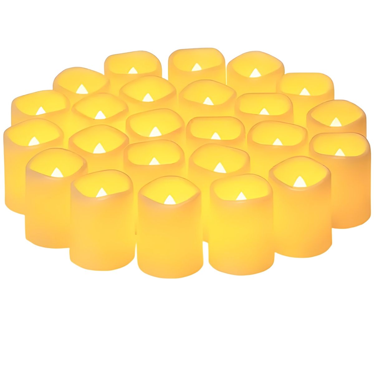 GENERICO - Pack 24 velas led tipo té efecto llama