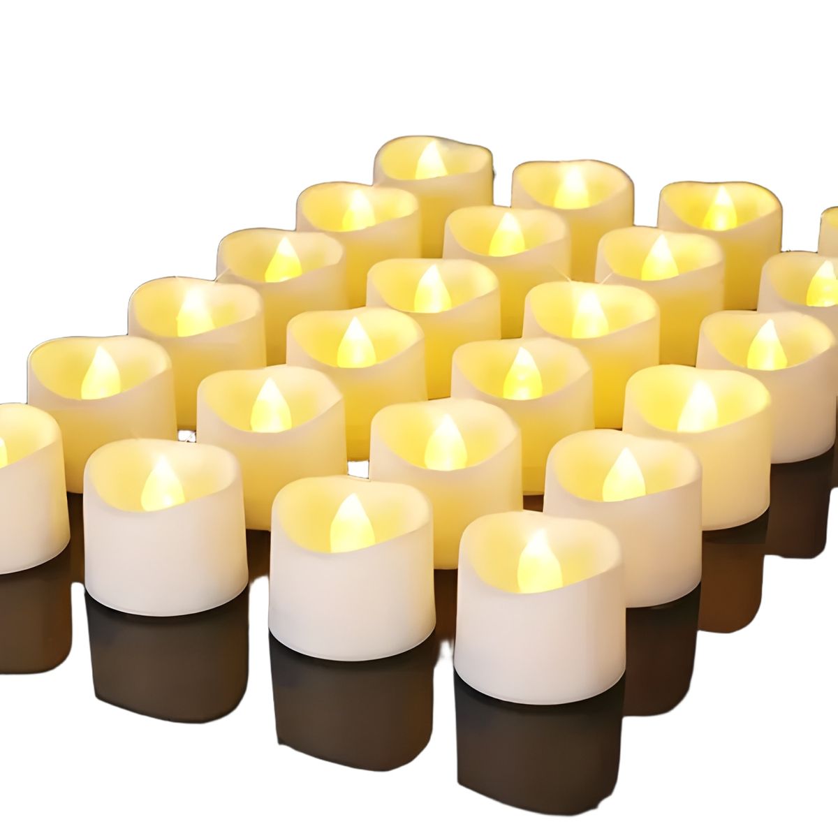 GENERICO - Pack 24 velas led tipo té efecto llama