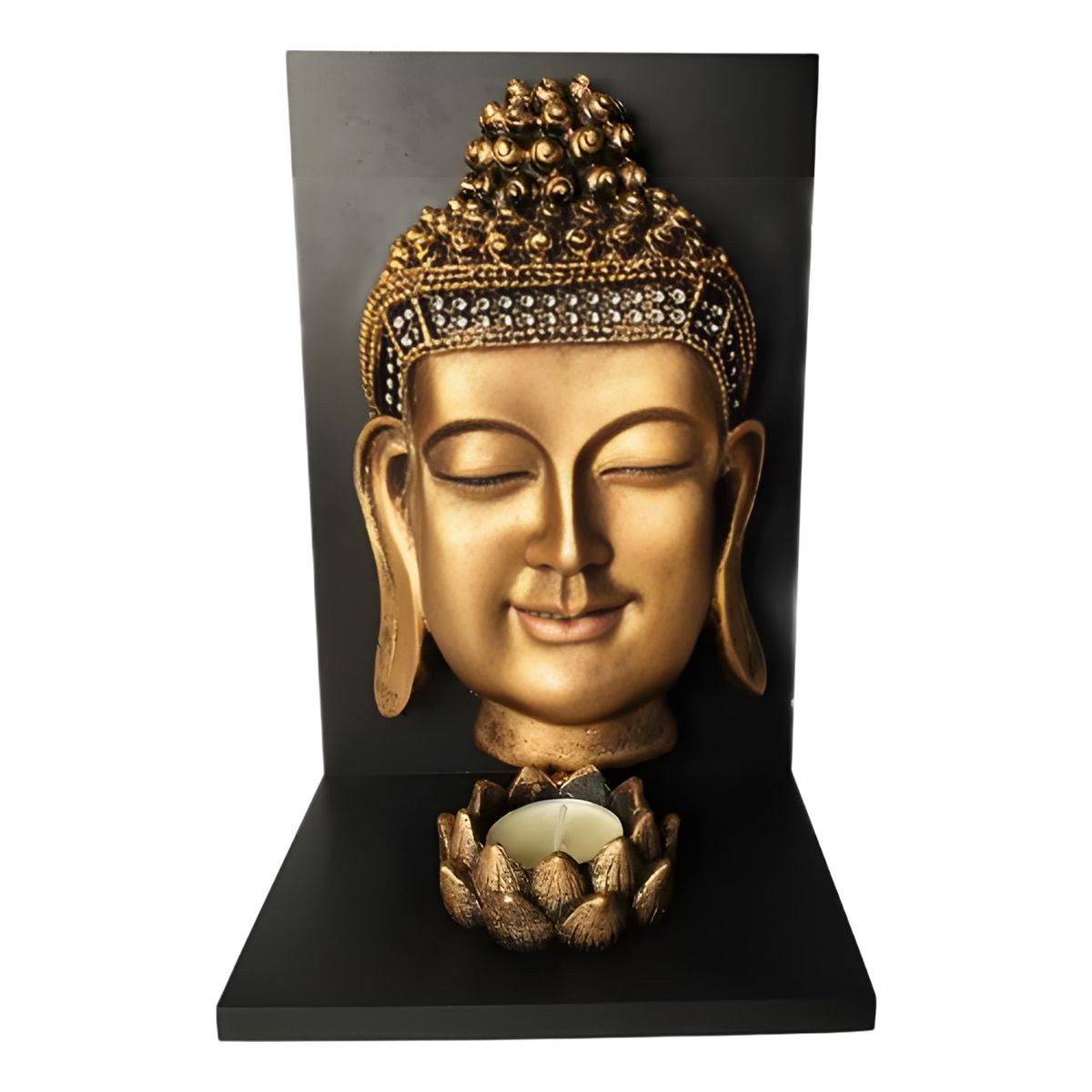 GENERICO - Portavela zen buda con vela decorativa
