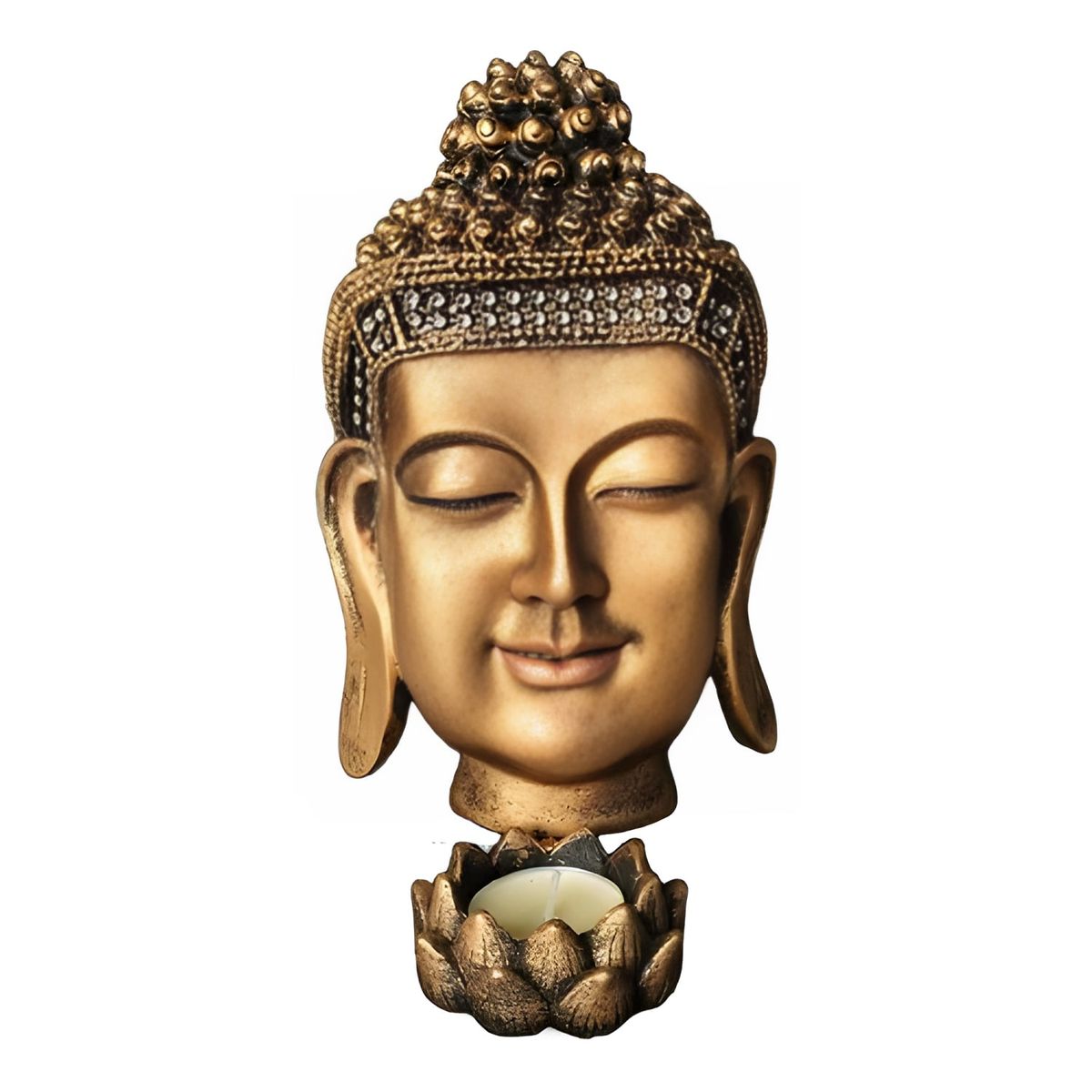 GENERICO - Portavela zen buda con vela decorativa