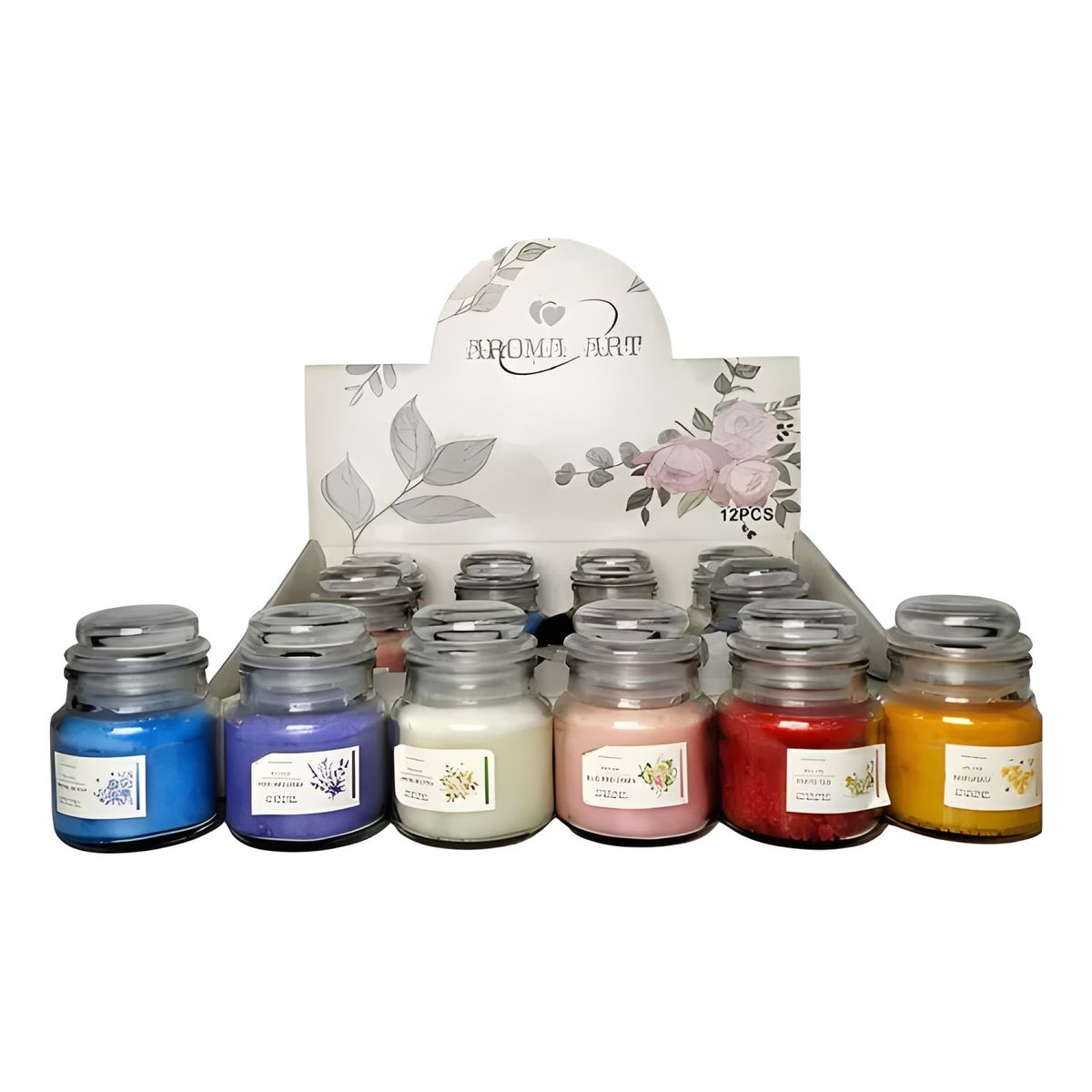 GENERICO - Pack 12 velas aromáticas en frasco cuadrado 2
