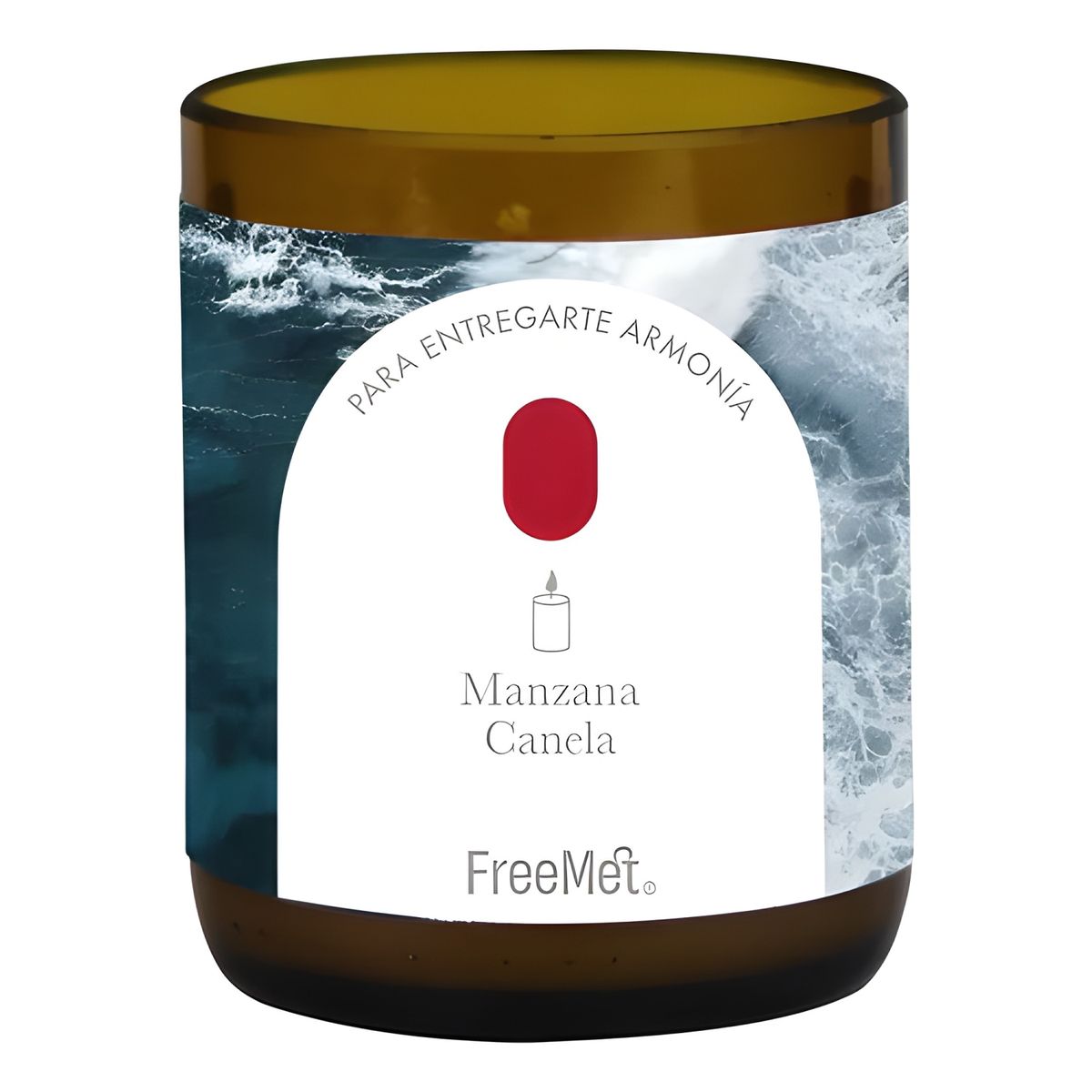 GENERICO - Vela aromática de soya manzana y canela ámbar