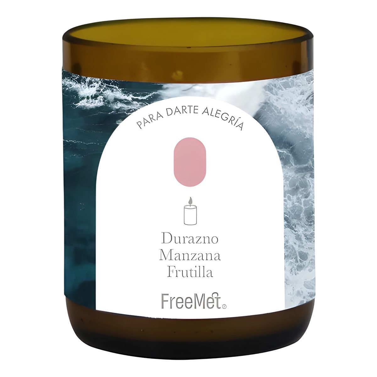 GENERICO - Vela aromática de soya durazno manzana frutilla ámbar