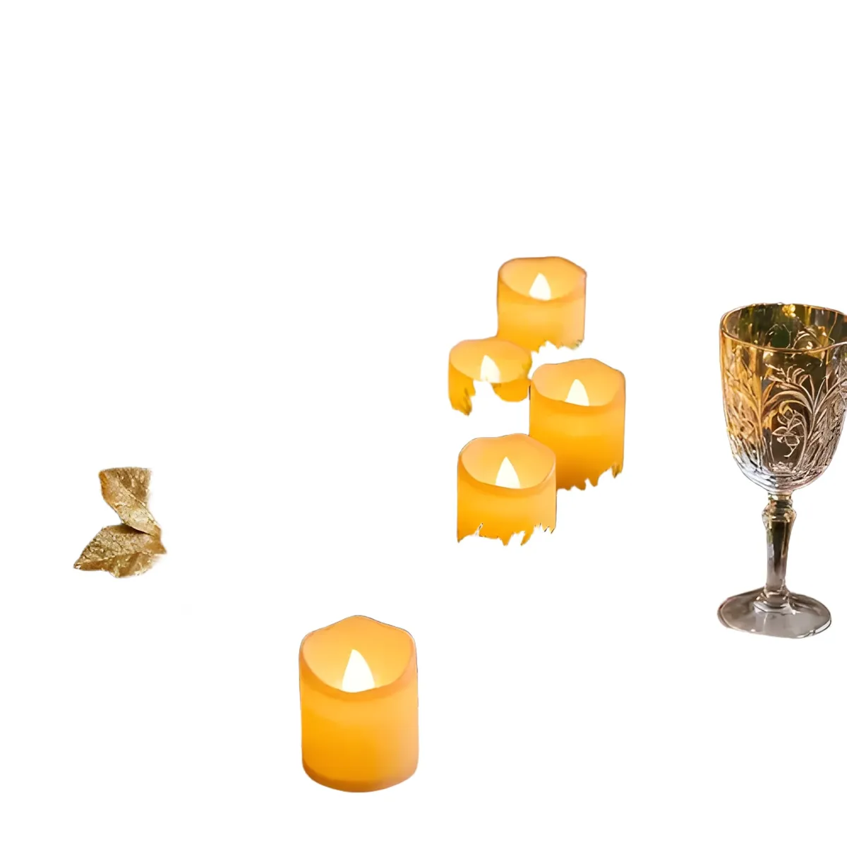 GENERICO - Pack 24 velas led halloween luz amarilla