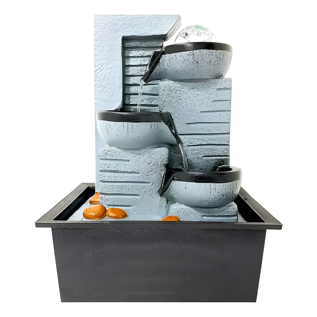 GENERICO - Fuente de agua decorativa cascada 3 niveles gris