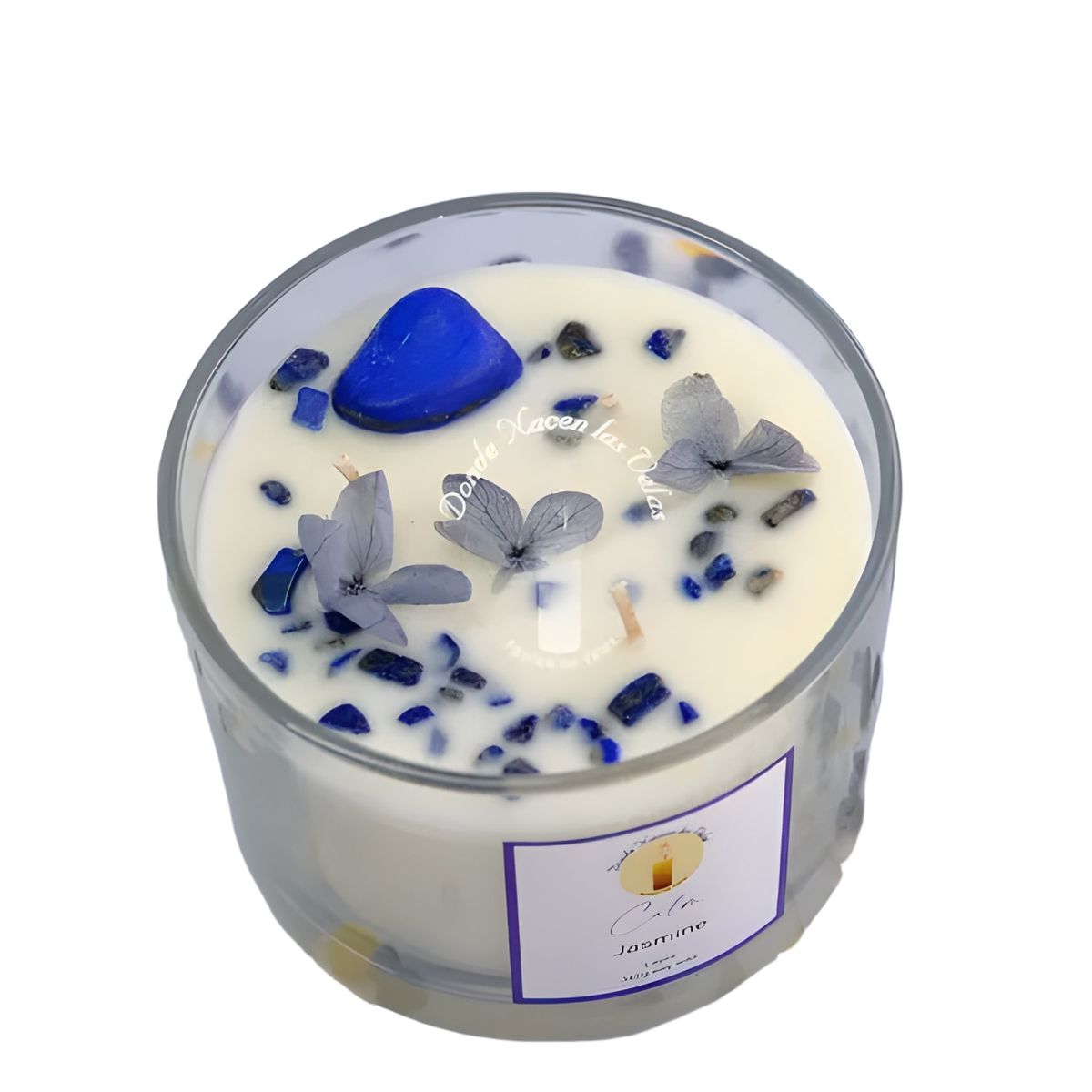 GENERICO - Vela aromática soya jazmín con cuarzos 300 g