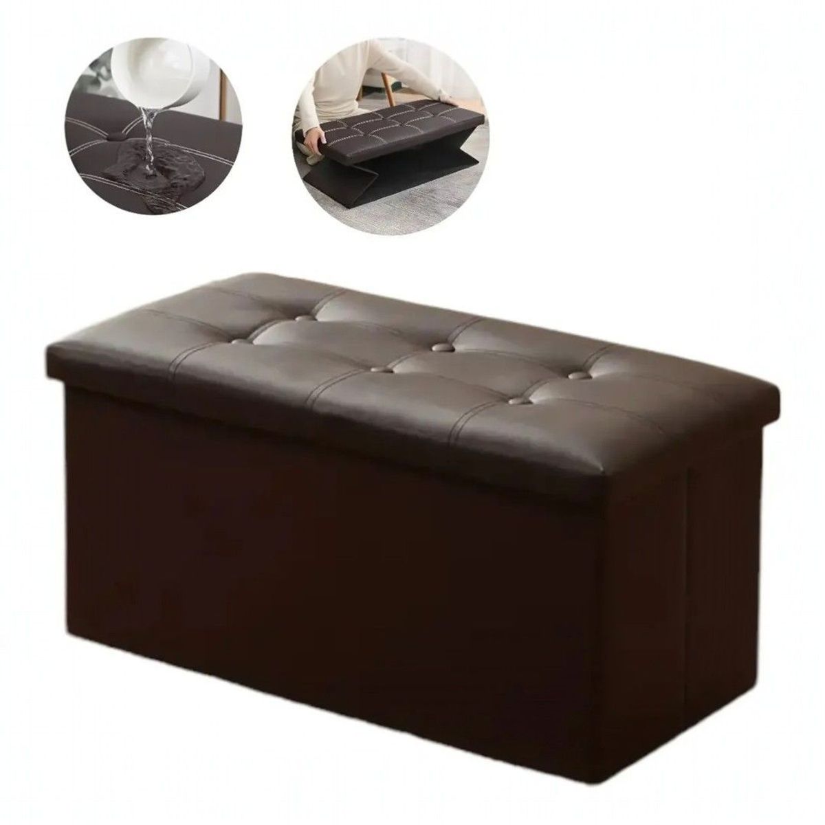 GENERICO - Banqueta Baul Sillon Pie De Cama Silla Organizador Plegable