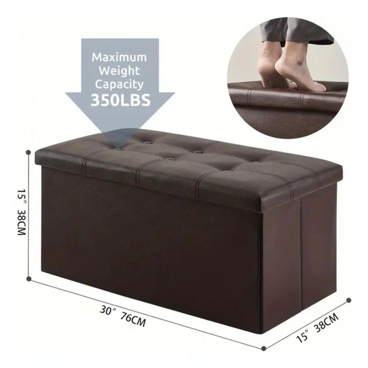 GENERICO - Banqueta Baul Sillon Pie De Cama Silla Organizador Plegable