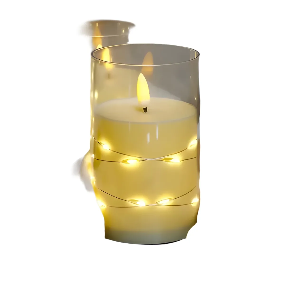 GENERICO - Pack 3 velas led luz cálida 15 cm transparente 2