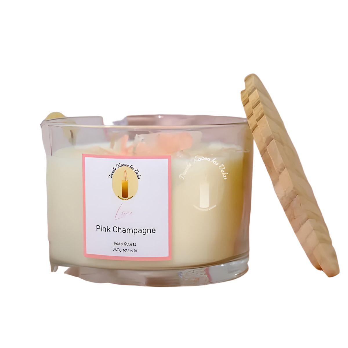 GENERICO - Vela aromática soya pink champagne con cuarzo 340 g