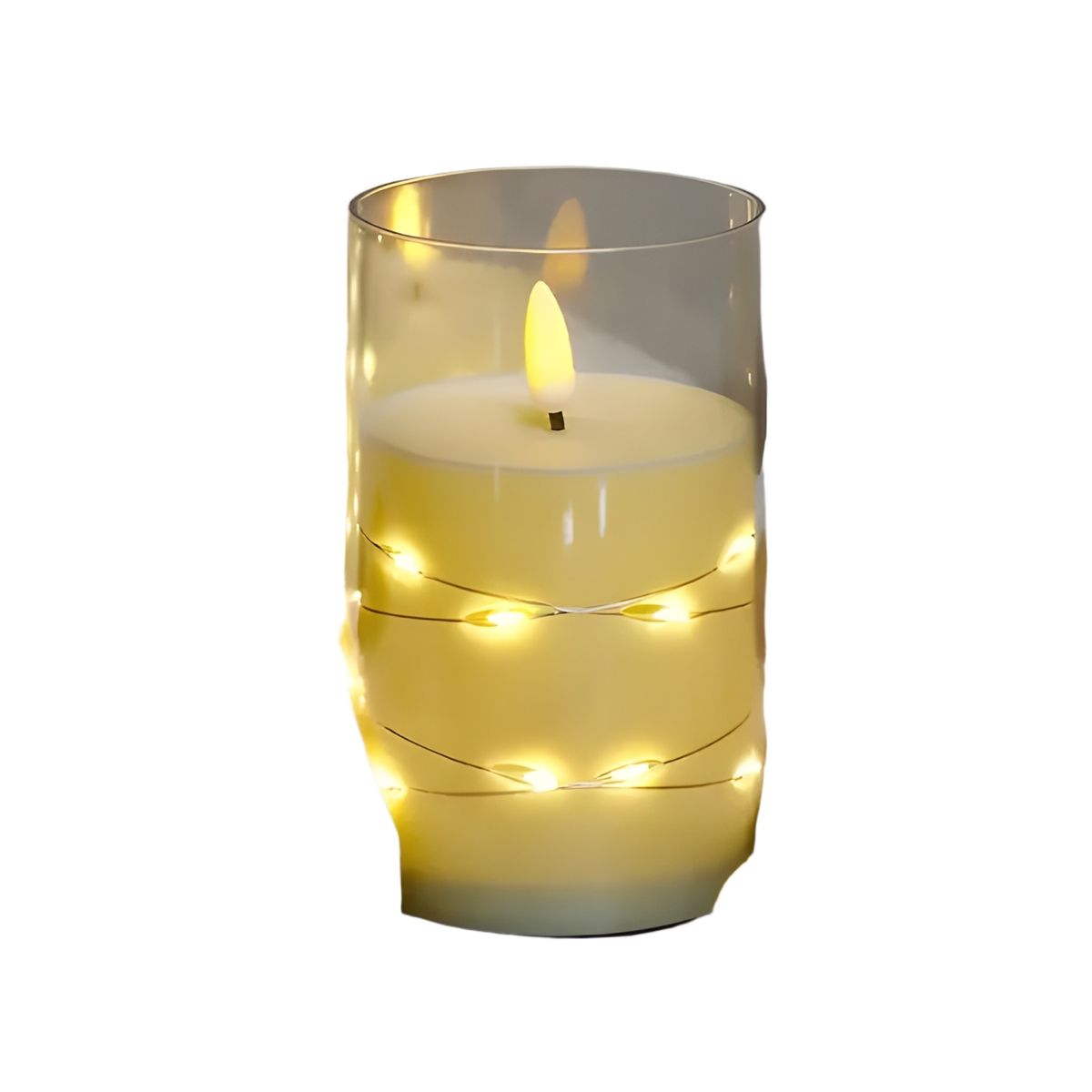 GENERICO - Set 6 velas led luz cálida 15 cm transparente 3