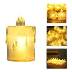 GENERICO - Pack 24 velas led efecto llama 6,5 cm