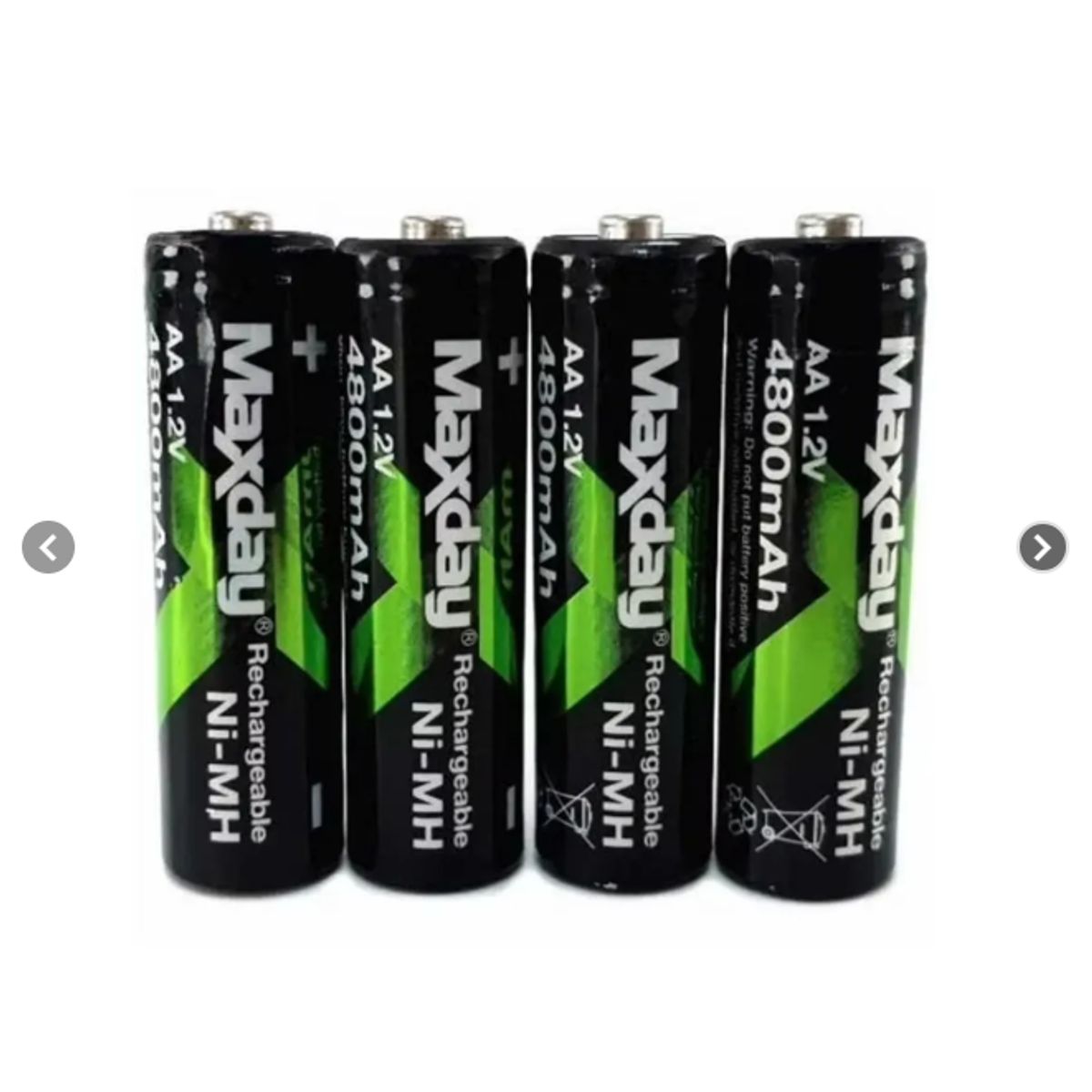GENERICO - Pack de 4 Pilas Recargables AA Pila Doble A 4800mah