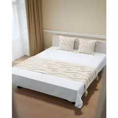 ALMA & DECO - Set Piecera Boho Chic Natural Crudo 210x70 y 2 Fundas 45x45