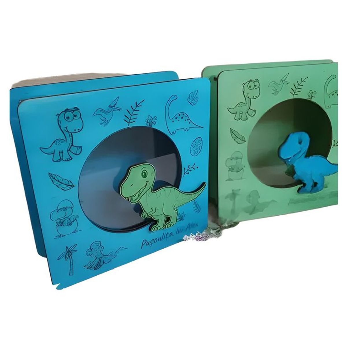 GENERICO - Alcancía de madera dinosaurio t rex personalizable