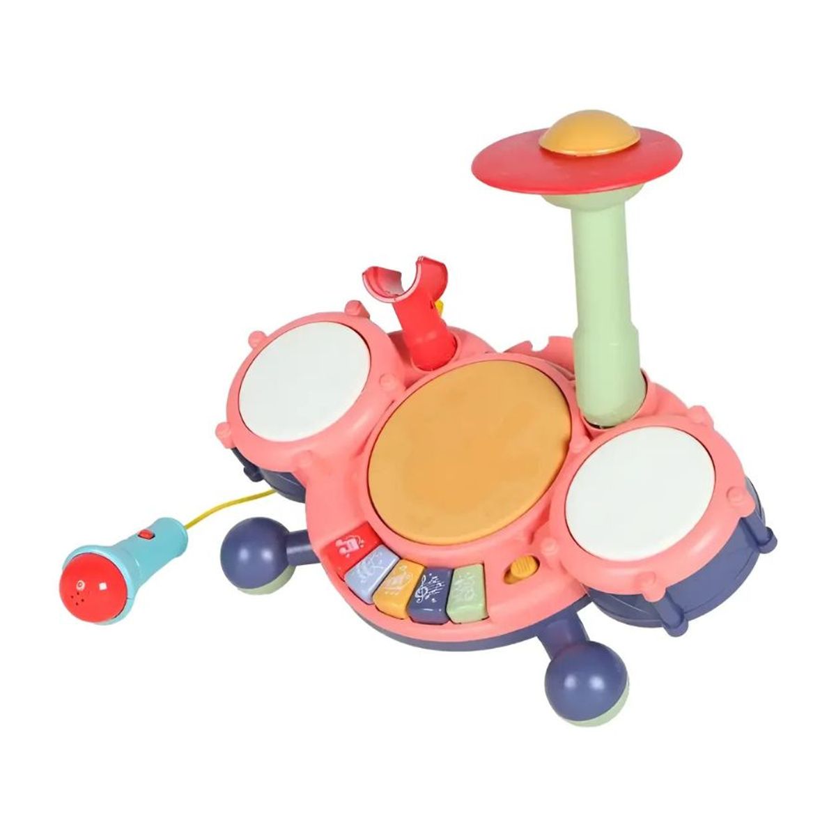 GENERICO - Batería Musical Interactiva con Micrófono Piano y Luces para Bebés