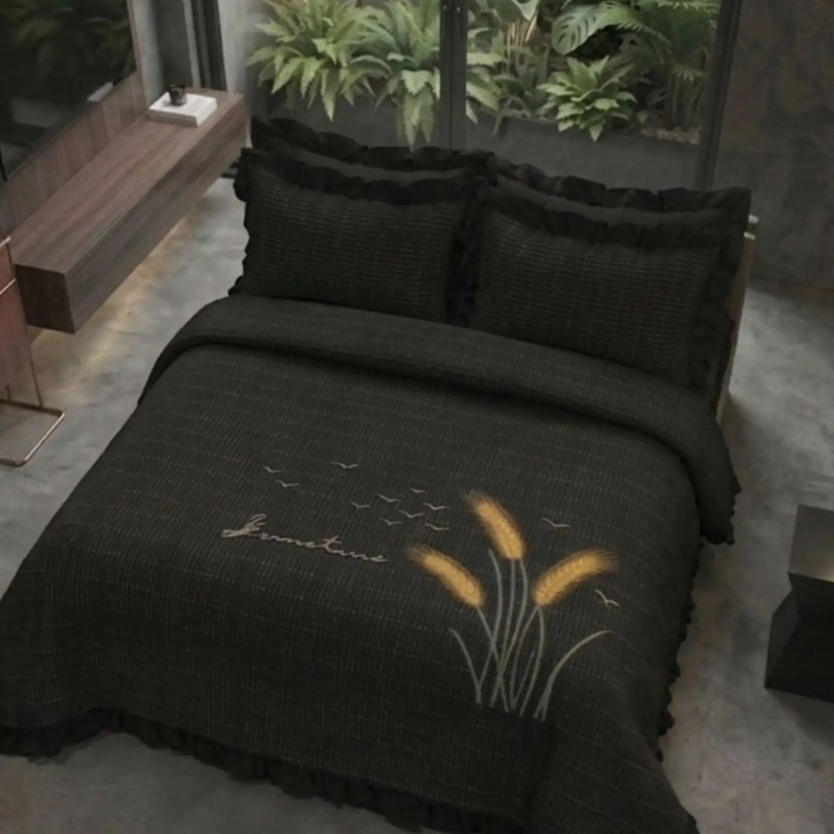GENERICO - Cubrecama Quilt Verano Estampado Floral con Bobos 2 Plazas