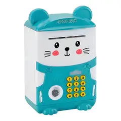 GENERICO - Alcancía gato automática con contraseña y huella azul 5