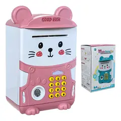 GENERICO - Alcancía electrónica tipo cajero animales rosa