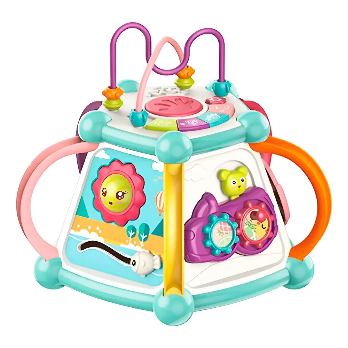 GENERICO - Juguete Sensorial Educativo 7 En 1 Cubo Didáctico Para Bebé
