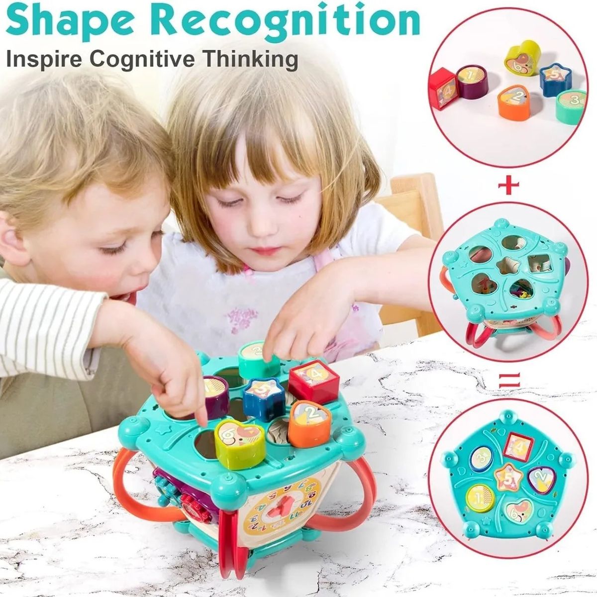 GENERICO - Juguete Sensorial Educativo 7 En 1 Cubo Didáctico Para Bebé