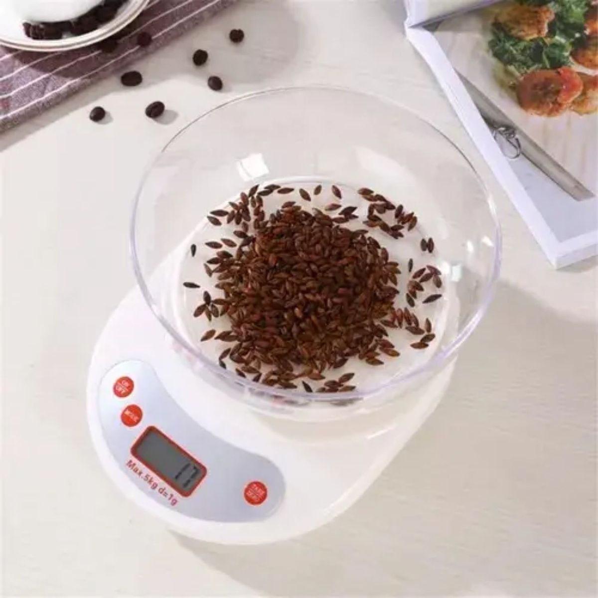 GENERICO - Pesa Digital Gramera Recipiente Bow Ensalada Cocina 5 Kilos