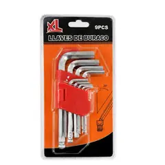 OEM - Juego de Llaves Allen Hexagonales 9 Piezas para Herramientas y Reparaciones