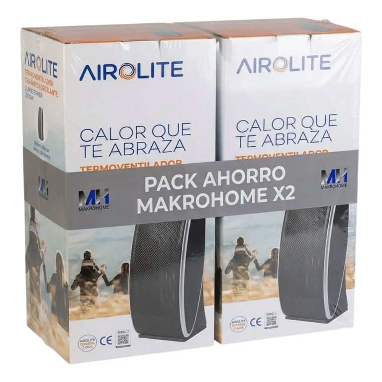 AIROLITE Pack X2 Termoventilador Ceramico De Torre 2000w