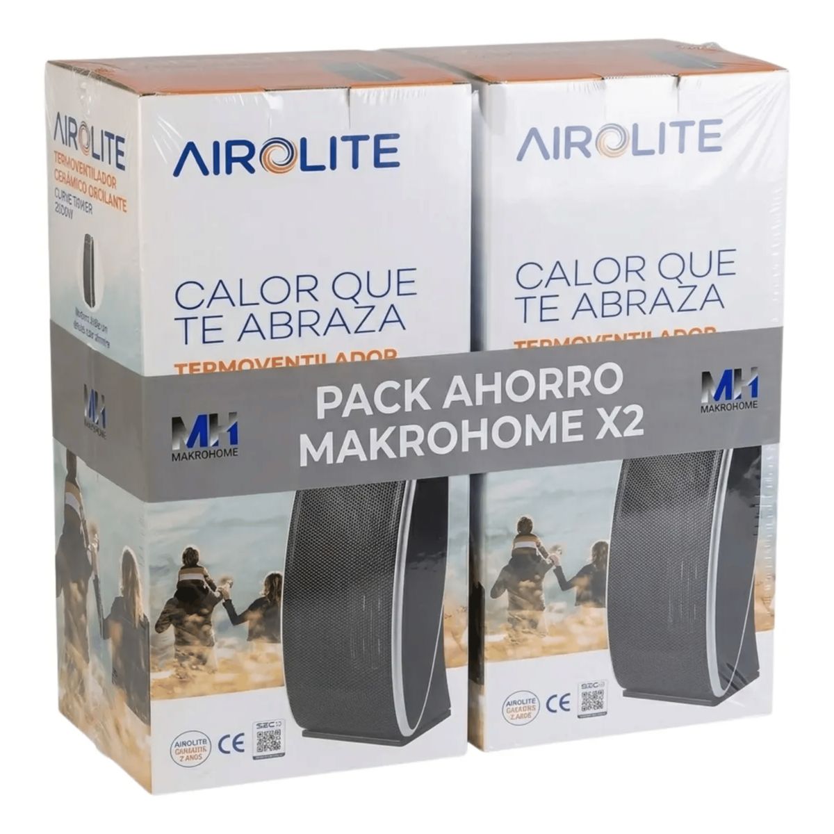 AIROLITE - Pack X2 Termoventilador Ceramico De Torre Airolite 2000w