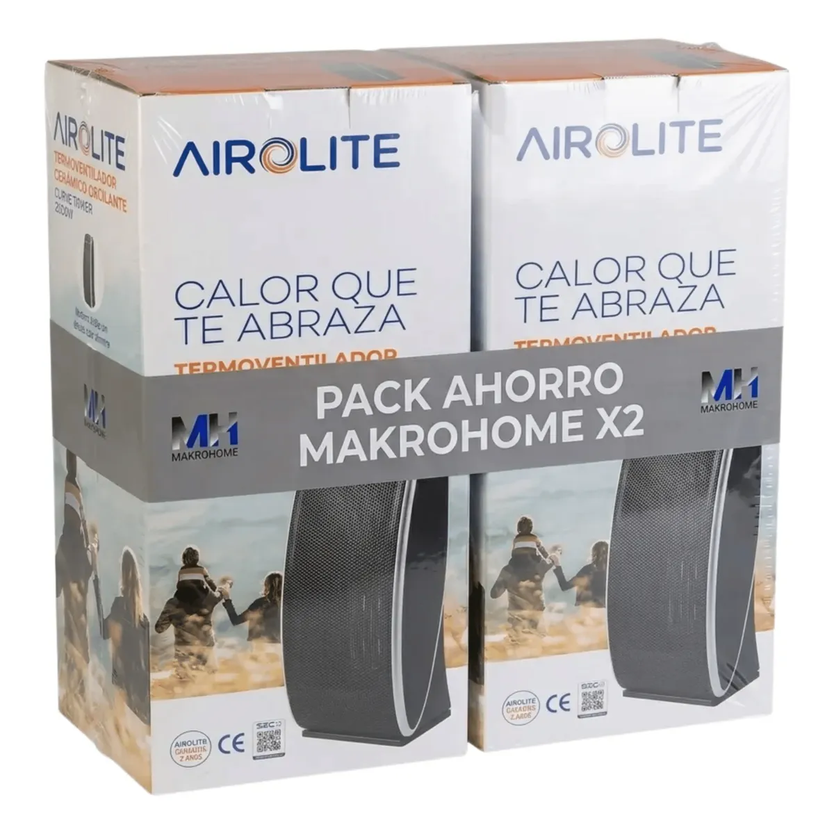 AIROLITE - Pack X2 Termoventilador Ceramico De Torre Airolite 2000w