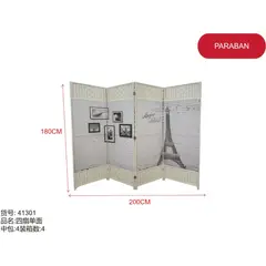 GENERICO - Paraban Biombo (BLANCO - PARÍS - 200 CM x 180 CM) 41301