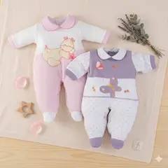 ENCANTO - Pack 2x Enteritos Bebé Niña 100% Algodón 0 a 3m Exclusivos- Chile.