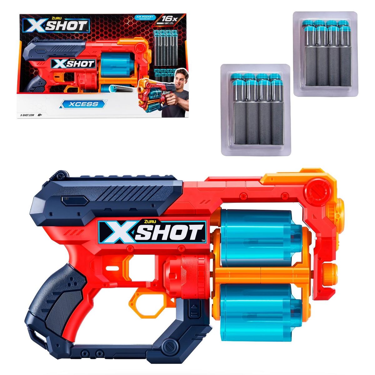 X SHOT - Lanzador Xcess Tk12 con 16 Dardos X Shot