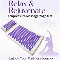 MOVI - Alfombra de yoga acupuntura + cojín. Acupresión, masaje, relajación, manejo del dolor