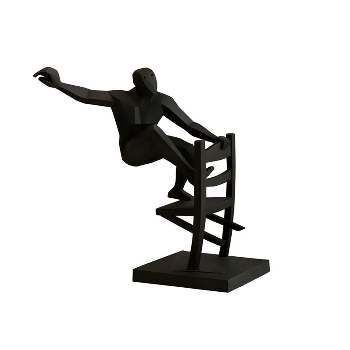 GENERICO - Escultura hombre abstracto sentado negro