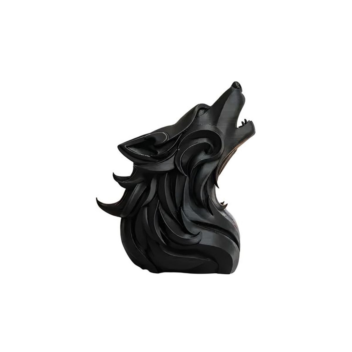 GENERICO - Escultura lobo alfa aullando negro