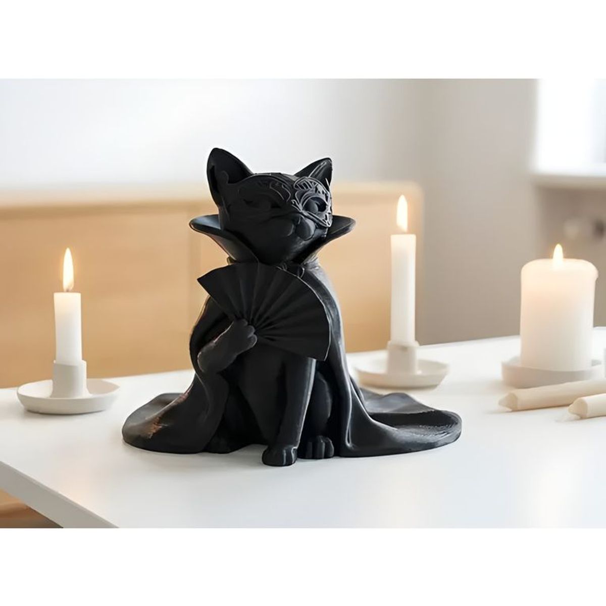 GENERICO - Escultura gato elegante decorativo negro